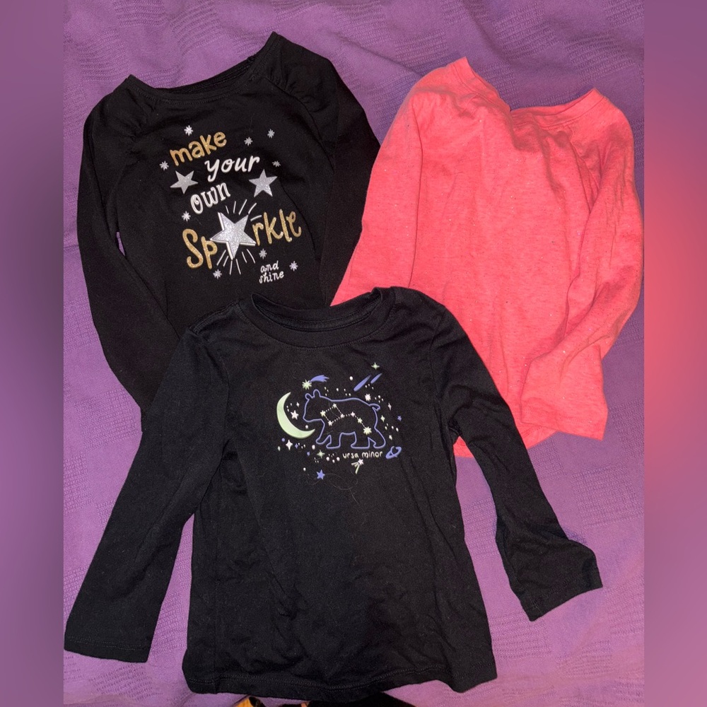 Black and Pink Long Sleeve Shirts Set